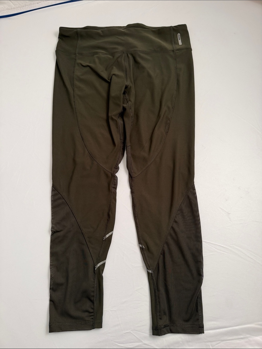 RBX Live Life Active high rise olive green mixed media leggings XL